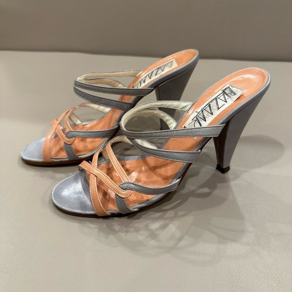 Source Unknown Shoes - Peach and Silver Strappy High-Heel Sandals